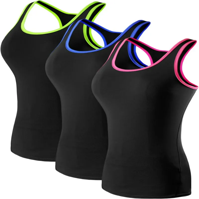 3 Pack Women's Compression Base Layer Dry Fit Tank Top