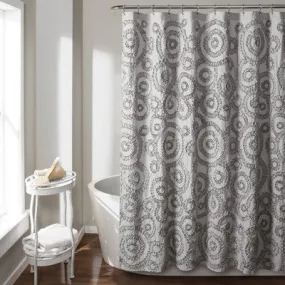 72"x84" Keila Shower Curtain Dark Gray - Lush Décor