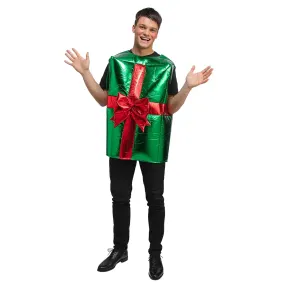 Adults Christmas Gift Party Costume Green Red Present One Size