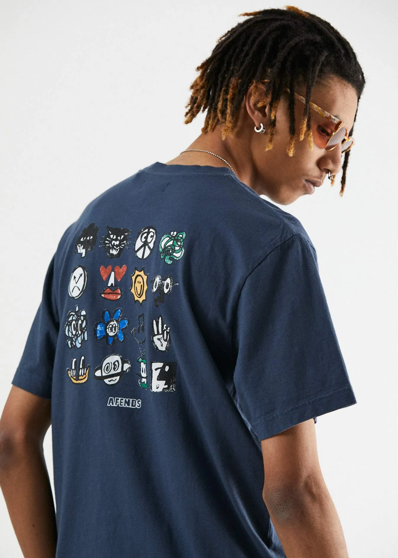 Afends Mens Class of 89 - Retro Fit Tee - Midnight