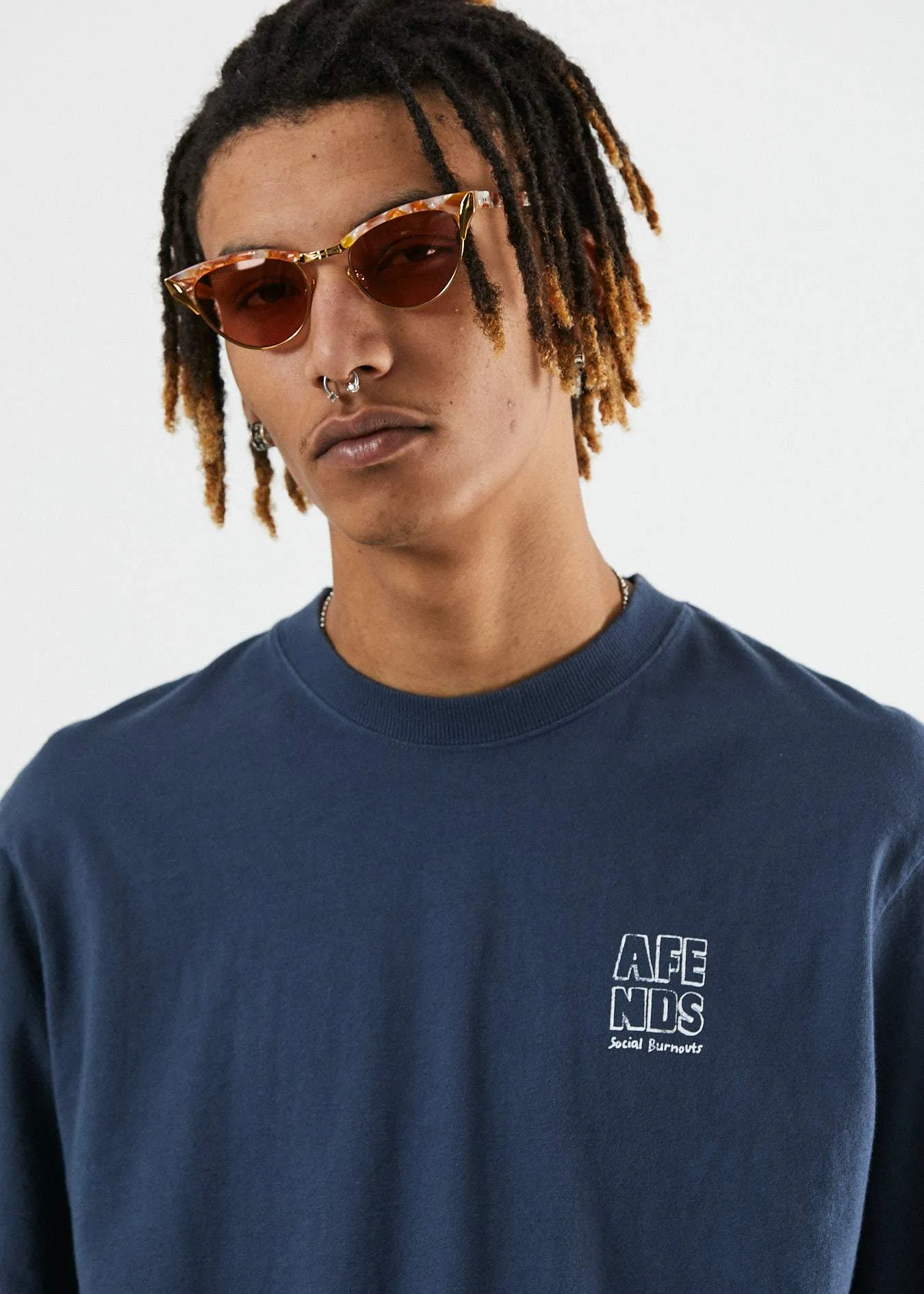 Afends Mens Class of 89 - Retro Fit Tee - Midnight