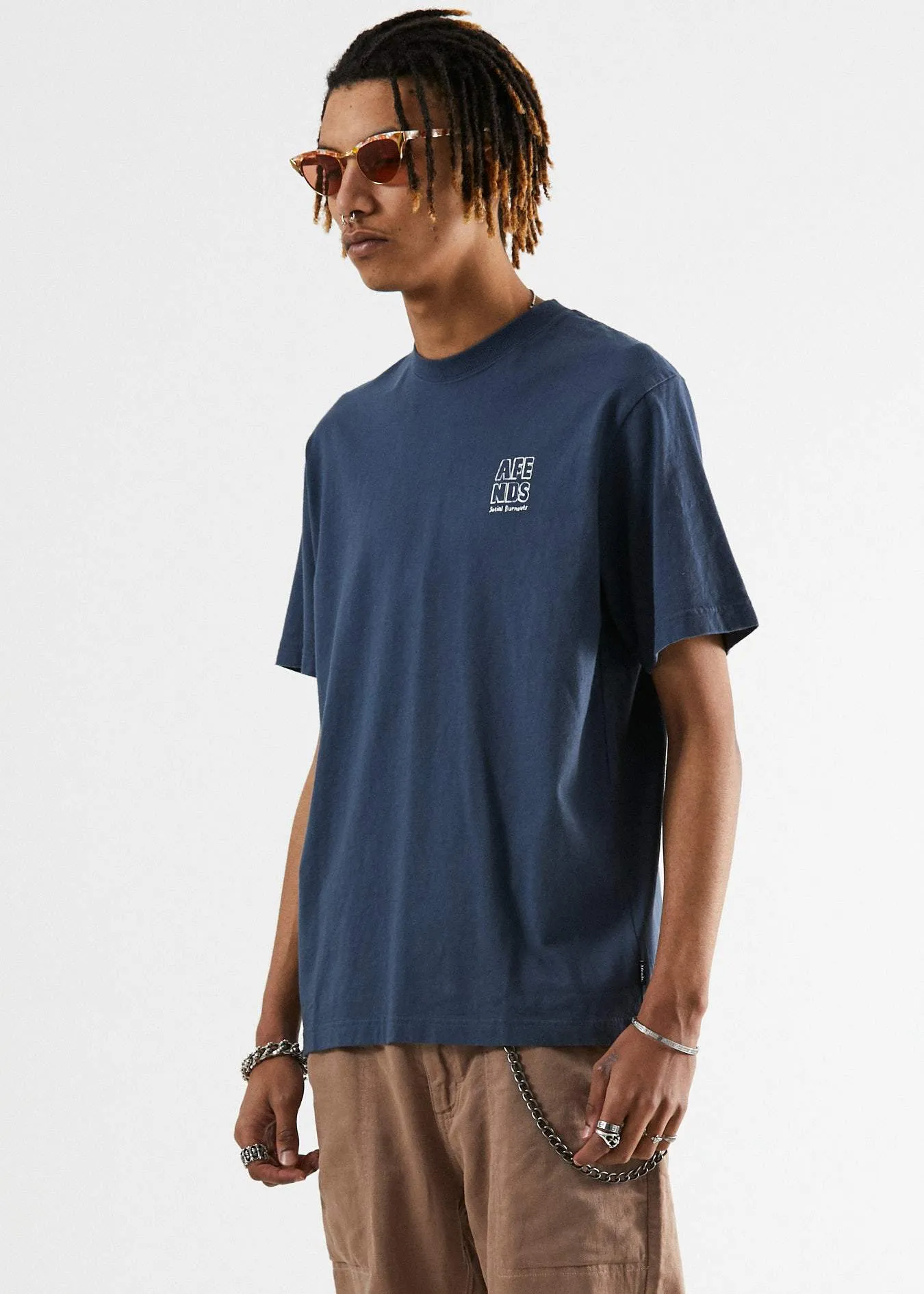 Afends Mens Class of 89 - Retro Fit Tee - Midnight