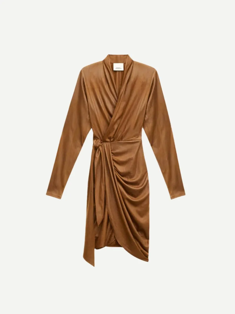 Aleora Dress in Cognac