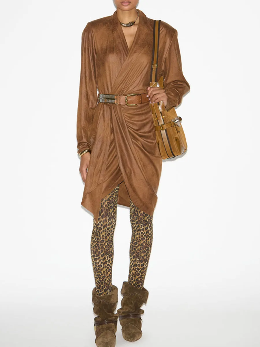 Aleora Dress in Cognac