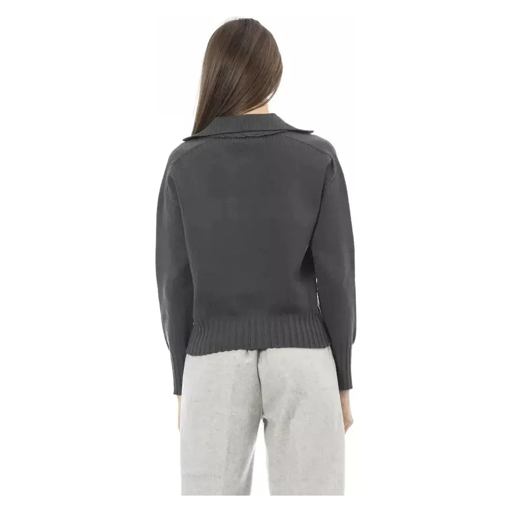 Alpha Studio Green Wool Women Sweater