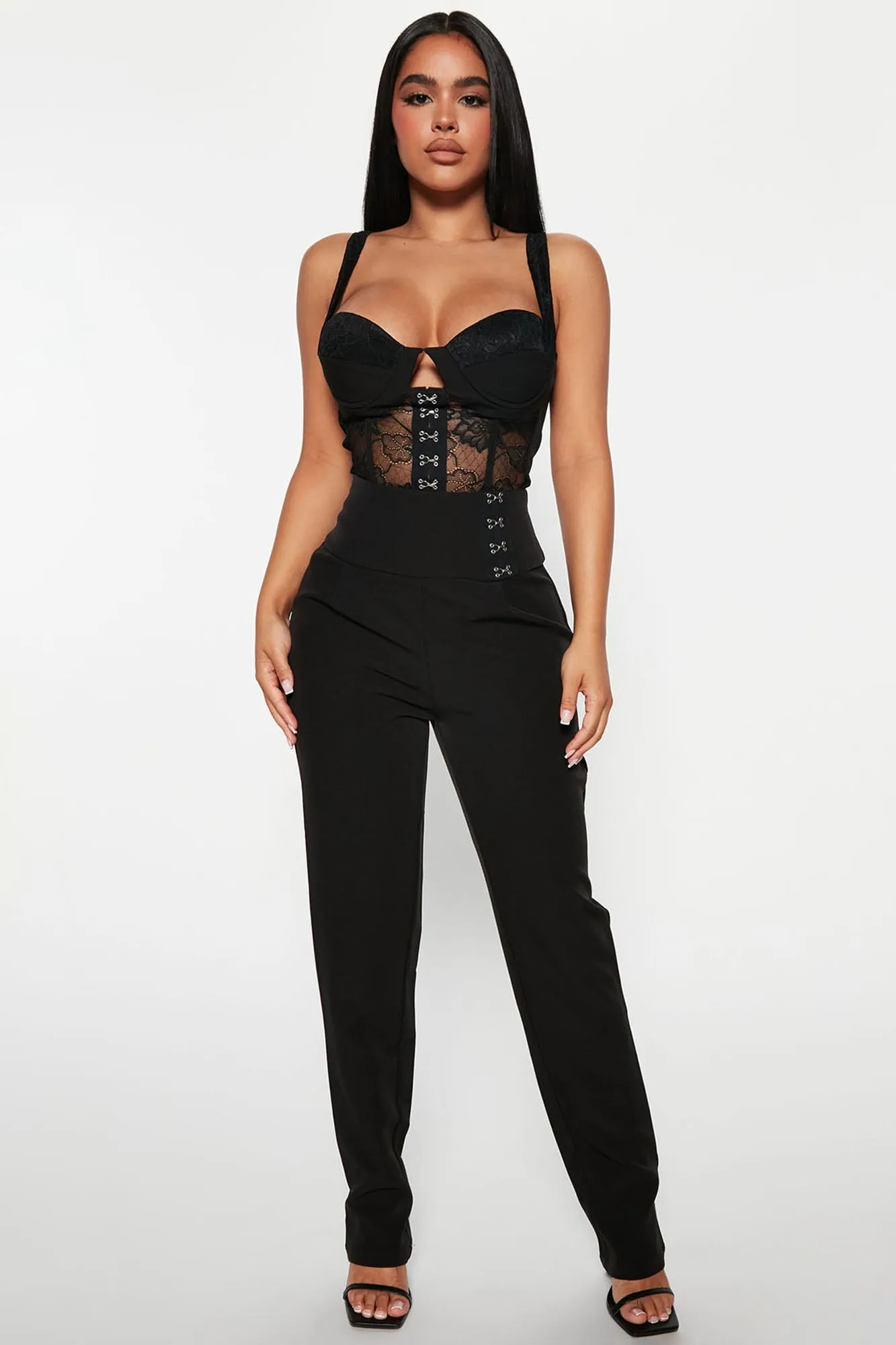 Always Crushing Corset Jumpsuit - Black