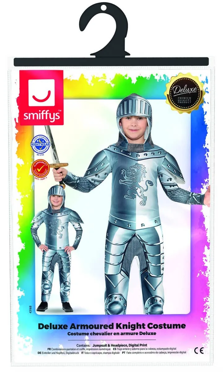 Armoured Knight Deluxe Boys Medieval Costume