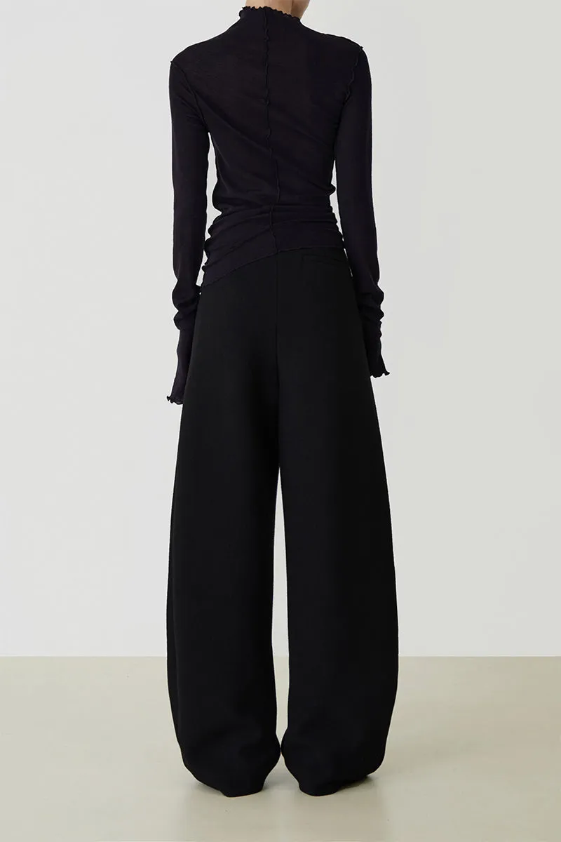 Asymmetrical Pleated-edged Top