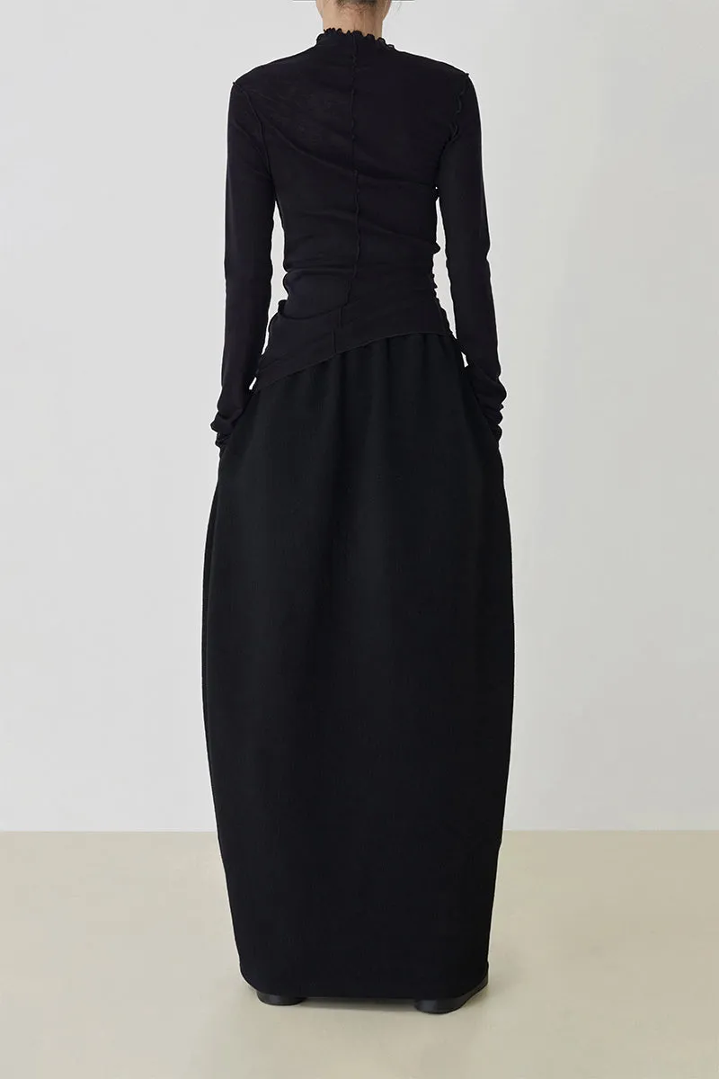 Asymmetrical Pleated-edged Top