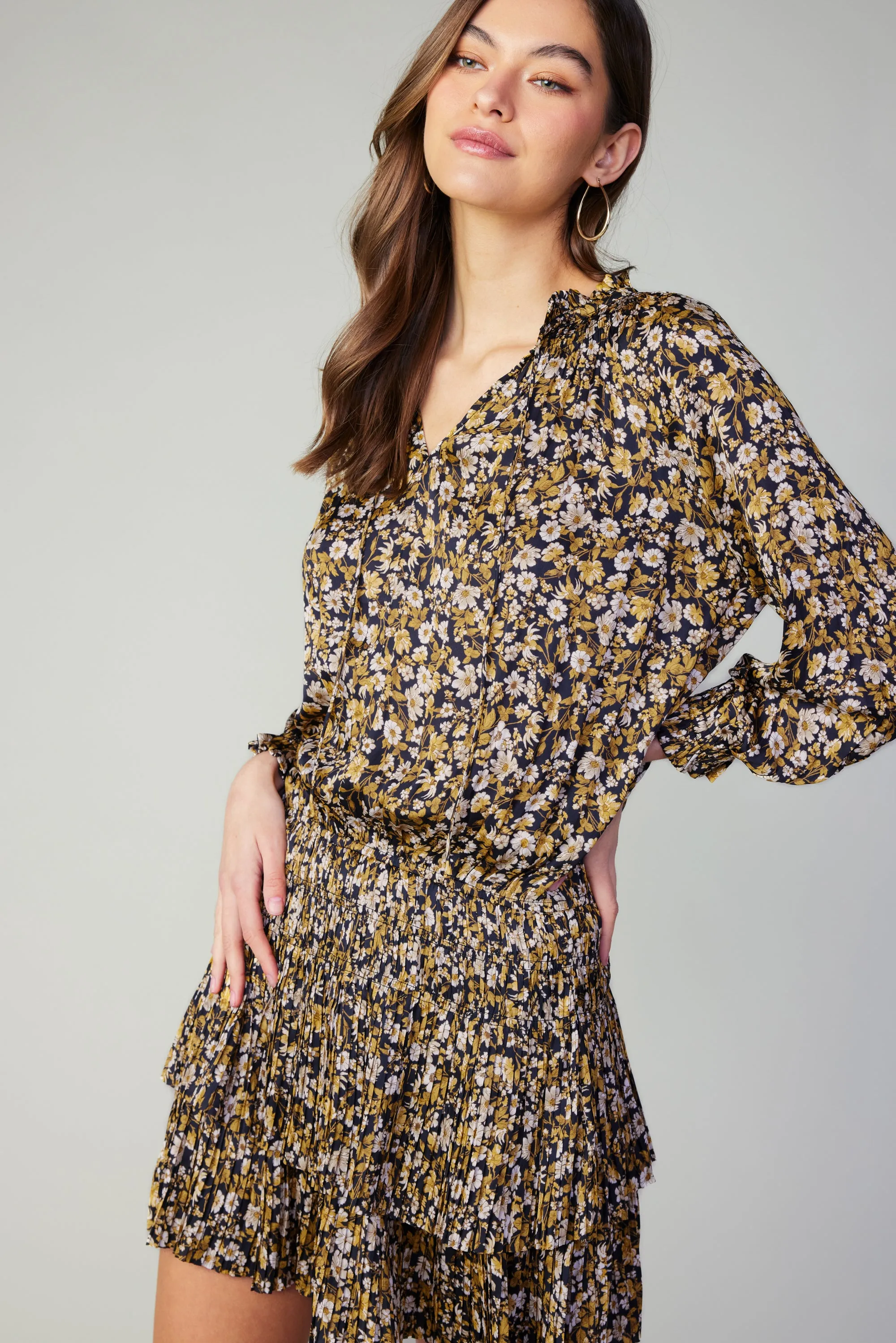 Aurelie Floral Print Mini Dress