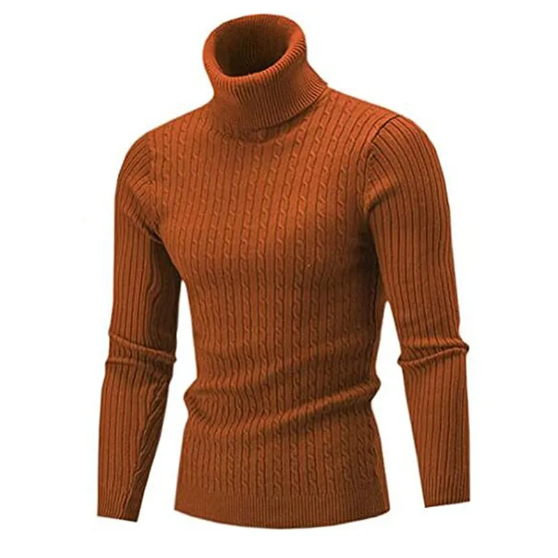 Autumn Winter Men&#39;s Turtleneck Sweater Men&#39;s Knitting Pullovers Rollneck Knitted Sweater Warm Men Jumper Slim Fit Casual Sweater