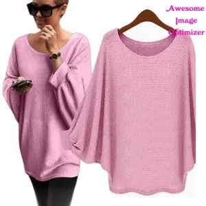 Autumn winter Women Sweater retro batwing sleeve Knitted Pullover Loose Oversized Elegant loose O neck sweaters