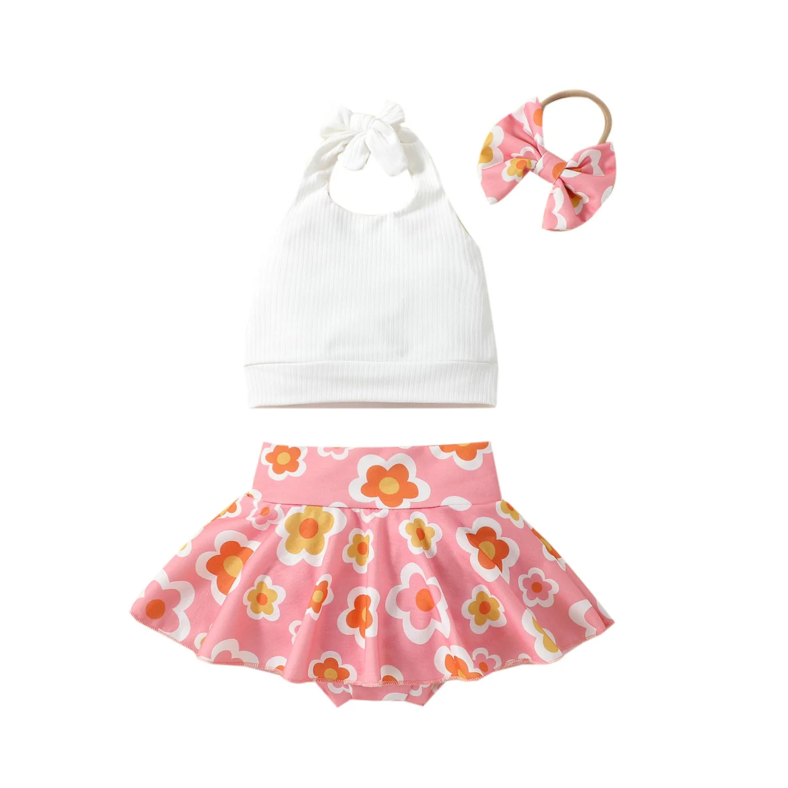 Baby Girls' Retro Floral Skort & Shirt