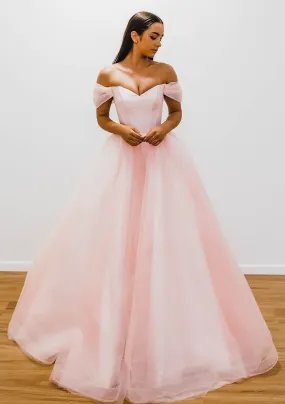 Baby pink with off the shoulder princess dress