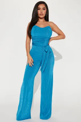 Barcelona Slinky Jumpsuit - Blue