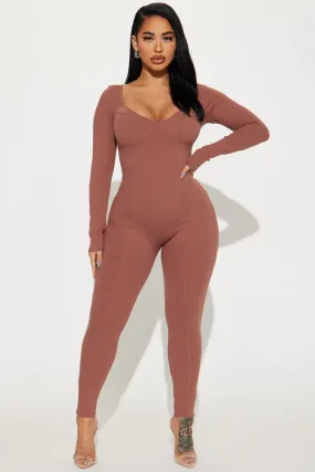 Been That Way Padded Jumpsuit - Mocha