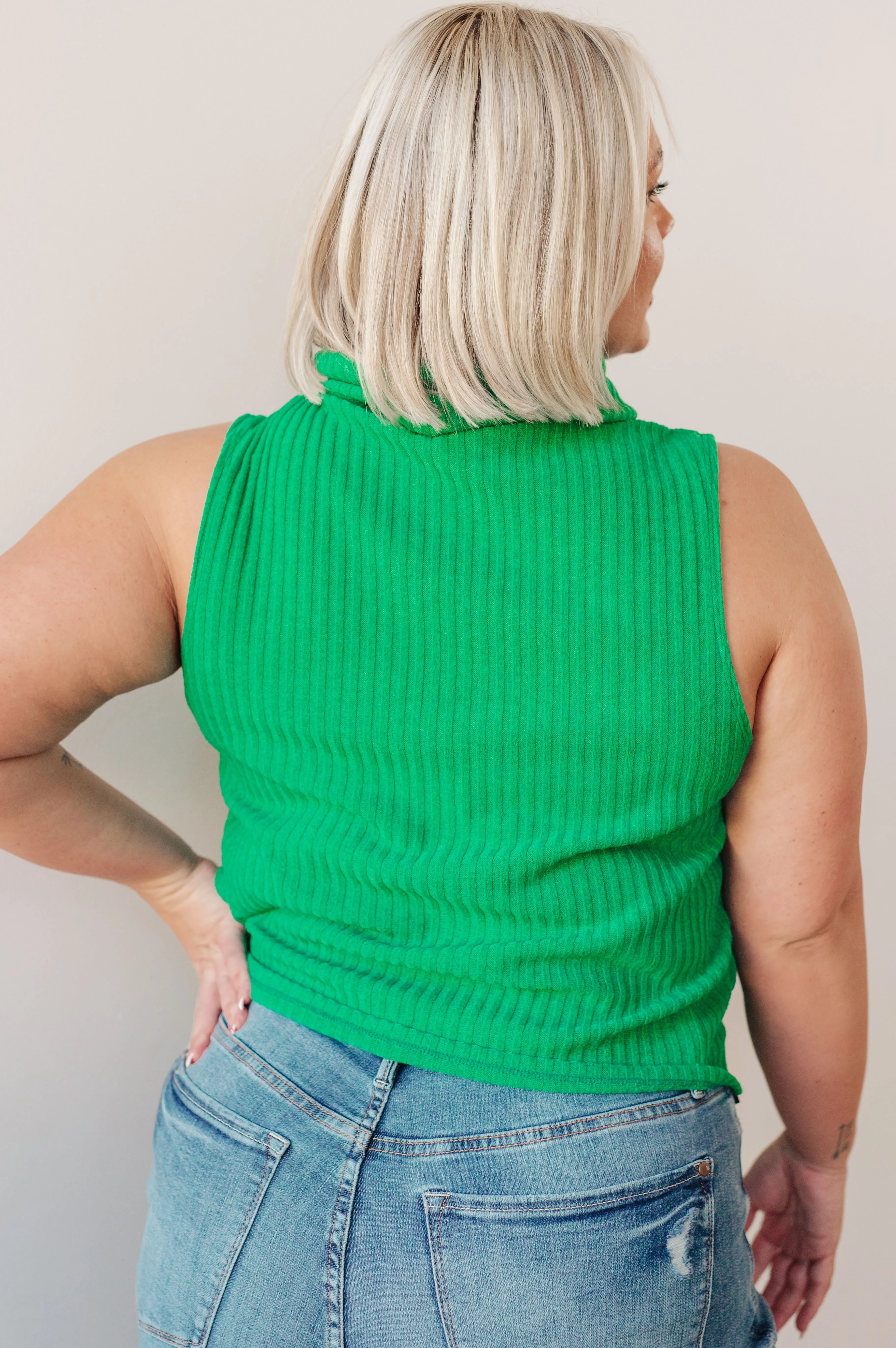 Before You Go Sleeveless Turtleneck Sweater - GeeGee