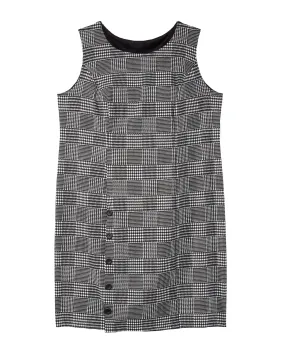 Benton Sleeveless Plaid Dress | Black / White