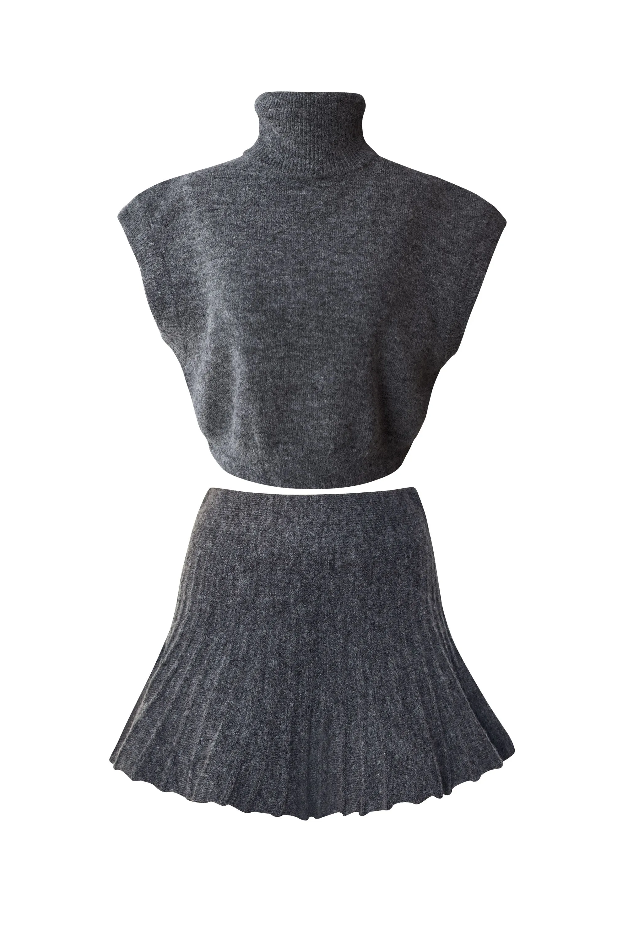 Betsy Charcoal Turtleneck Knit Top