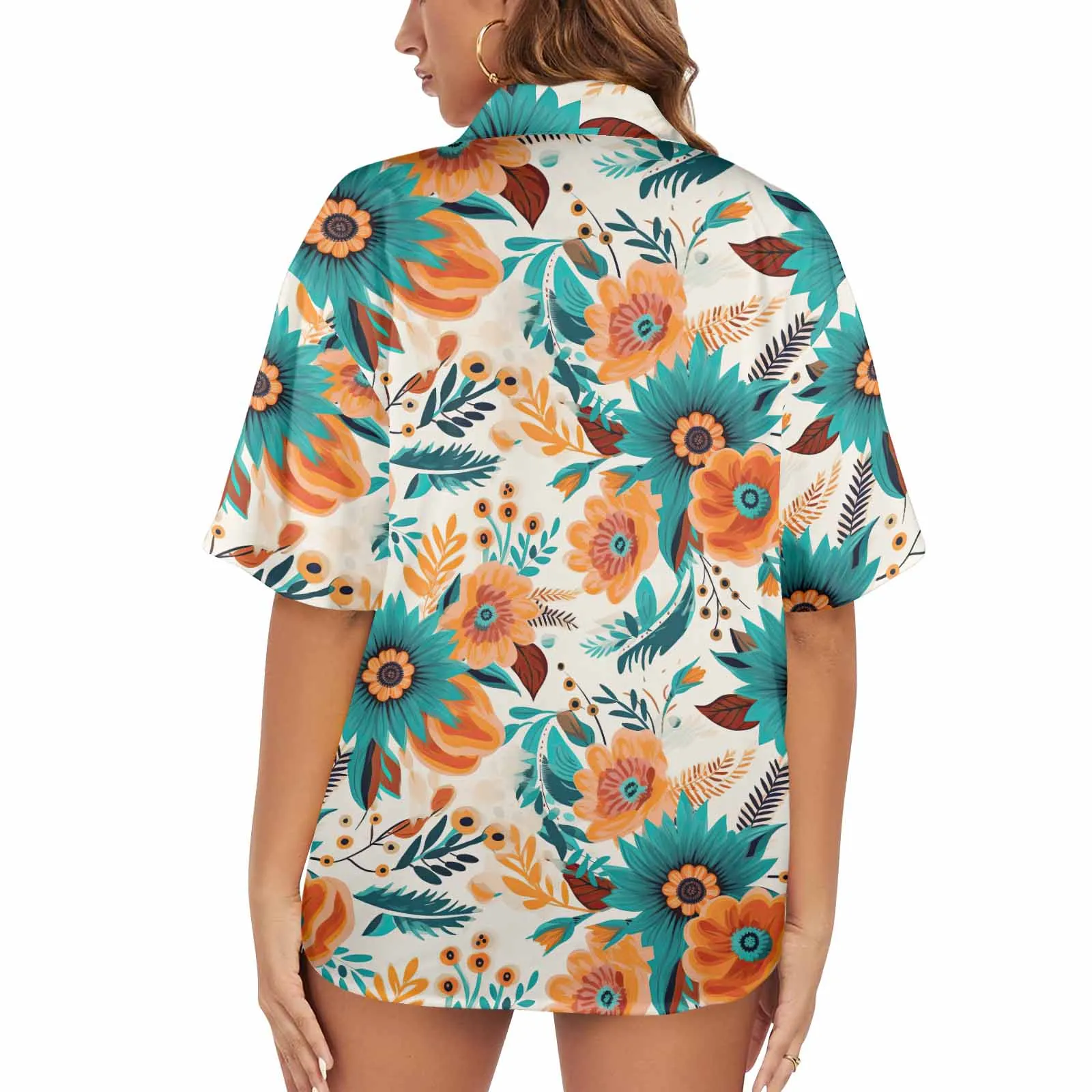 Boho Retro Floral  Women's Hawaiian Shirt