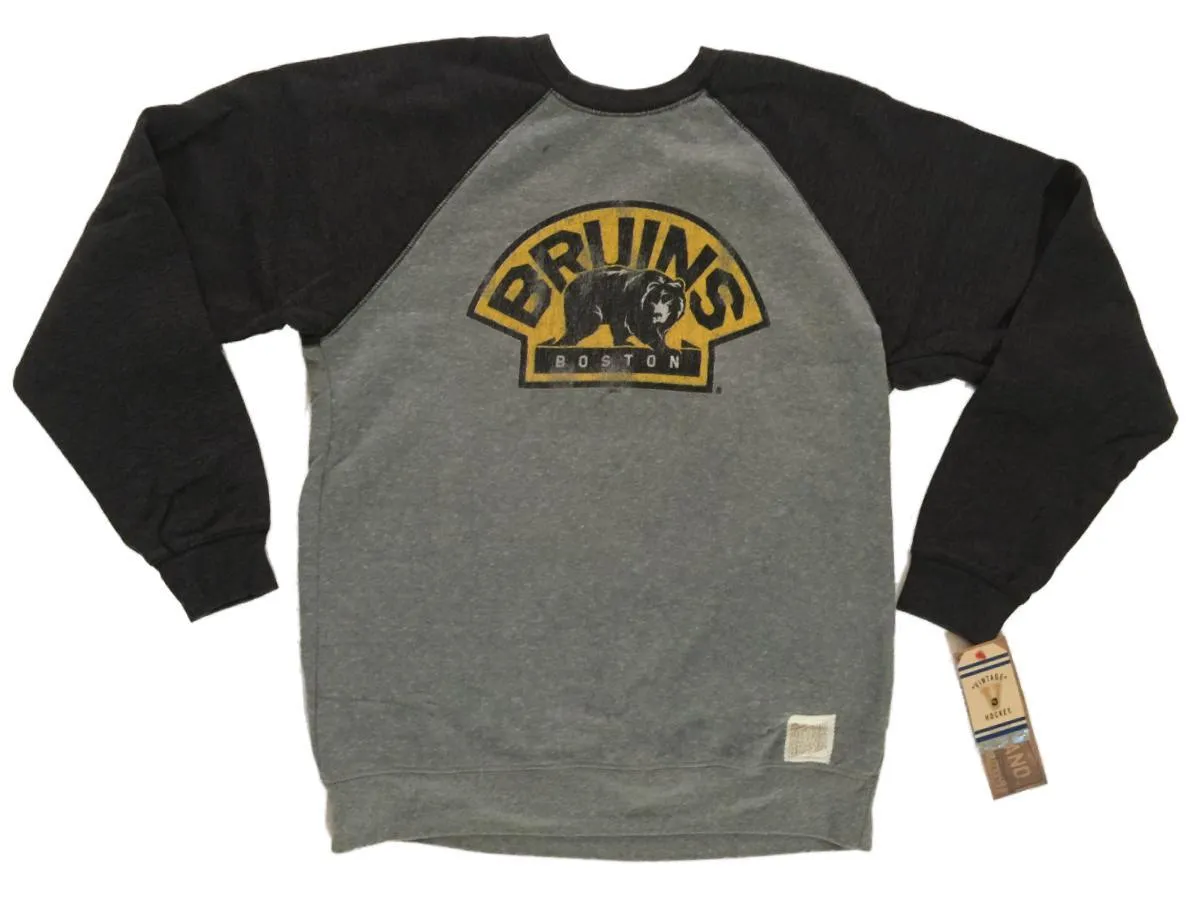 Boston Bruins Retro Brand Gray Alternate Logo Fleece Pullover Sweatshirt