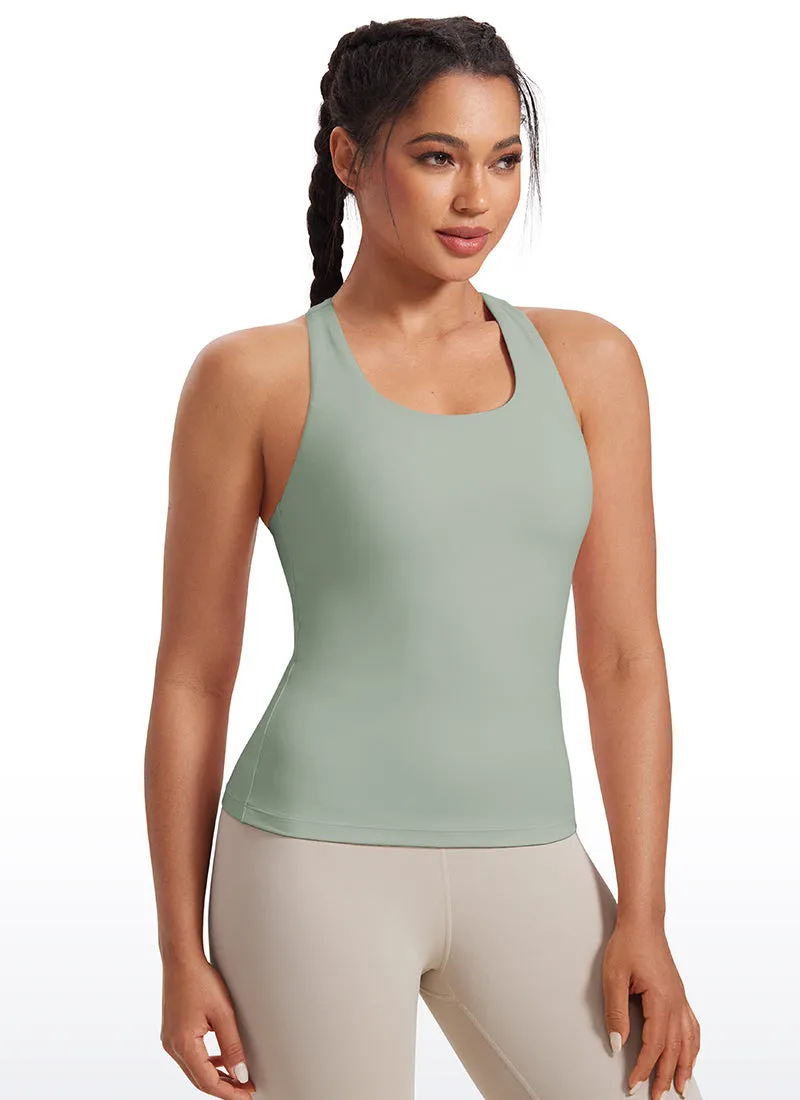 Butterluxe Waist Length Built-in Bra Tank Racerback