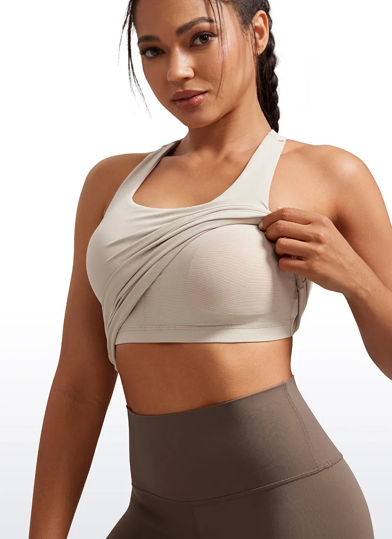 Butterluxe Waist Length Built-in Bra Tank Racerback