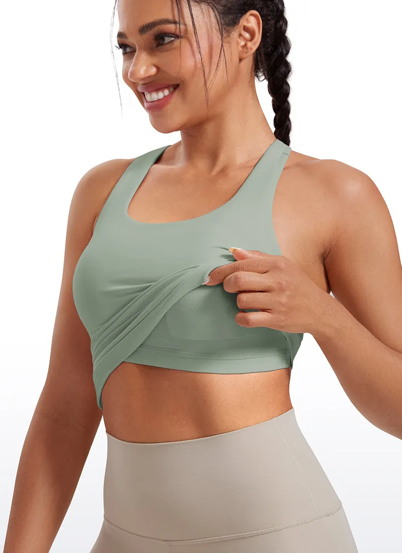 Butterluxe Waist Length Built-in Bra Tank Racerback