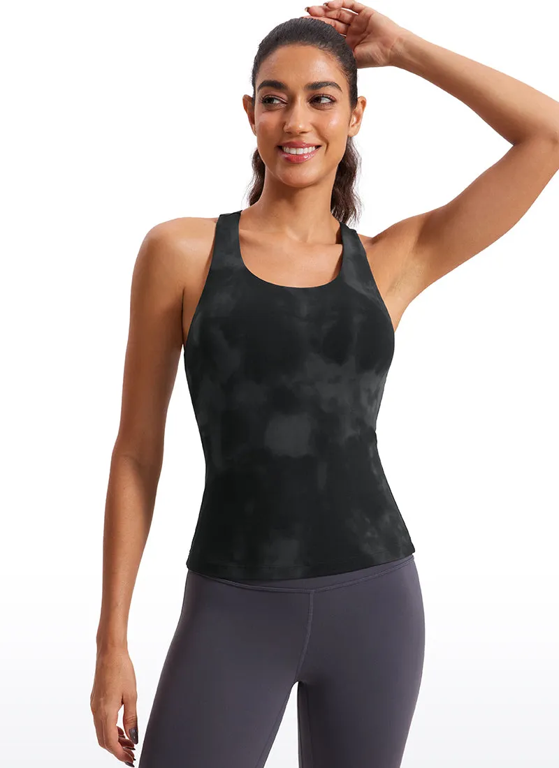 Butterluxe Waist Length Built-in Bra Tank Racerback