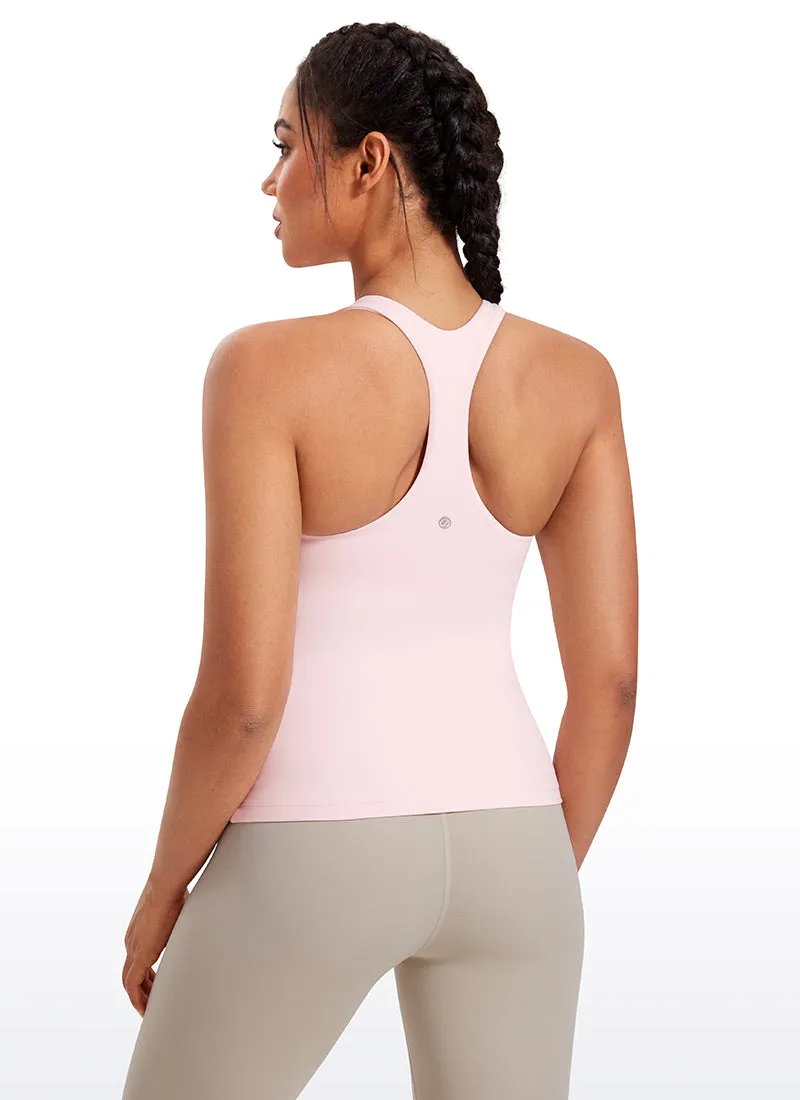 Butterluxe Waist Length Built-in Bra Tank Racerback