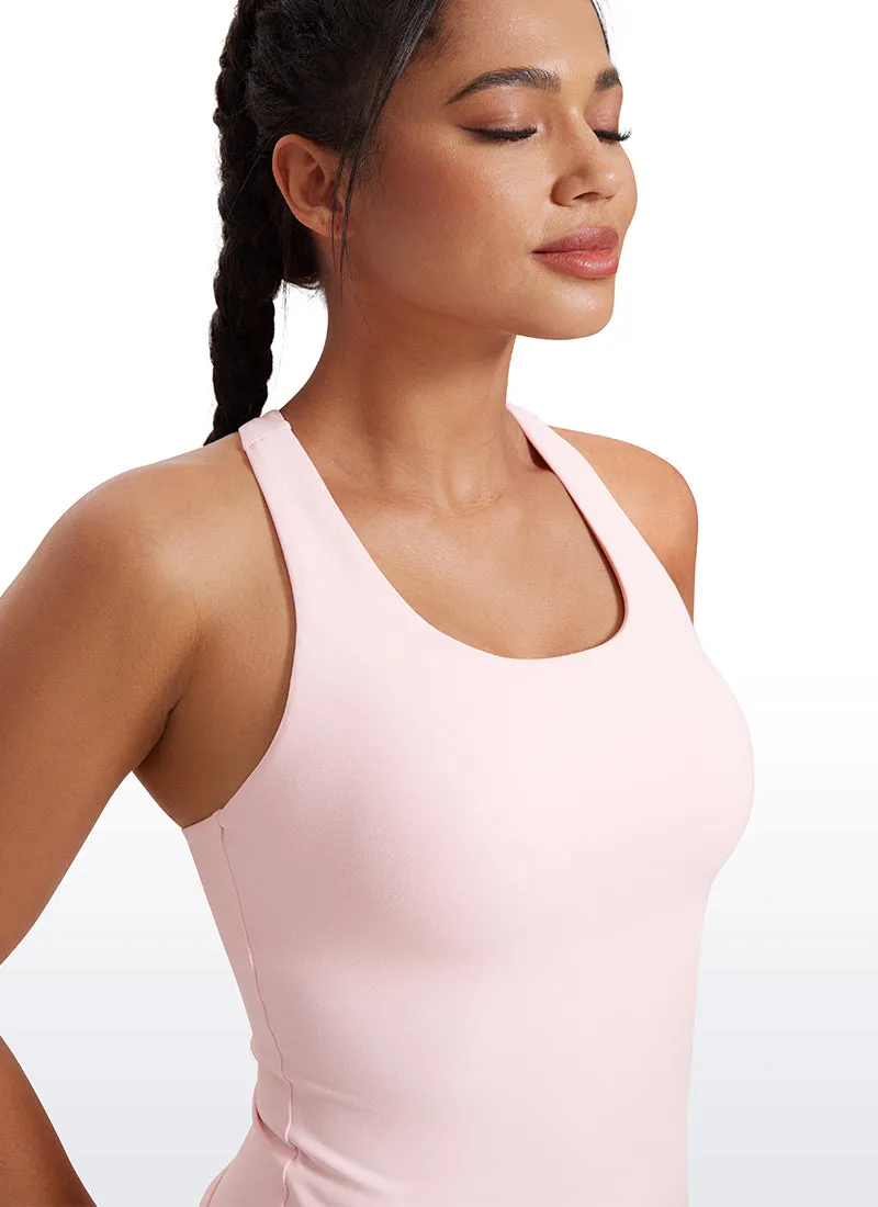 Butterluxe Waist Length Built-in Bra Tank Racerback