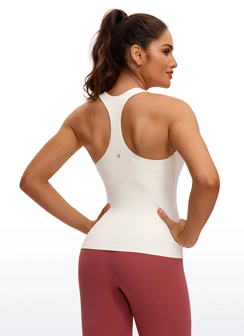 Butterluxe Waist Length Built-in Bra Tank Racerback