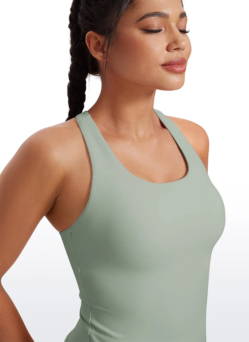 Butterluxe Waist Length Built-in Bra Tank Racerback