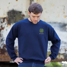 Celtic Clover Knot Embroidered Personalized Sweatshirt- Navy