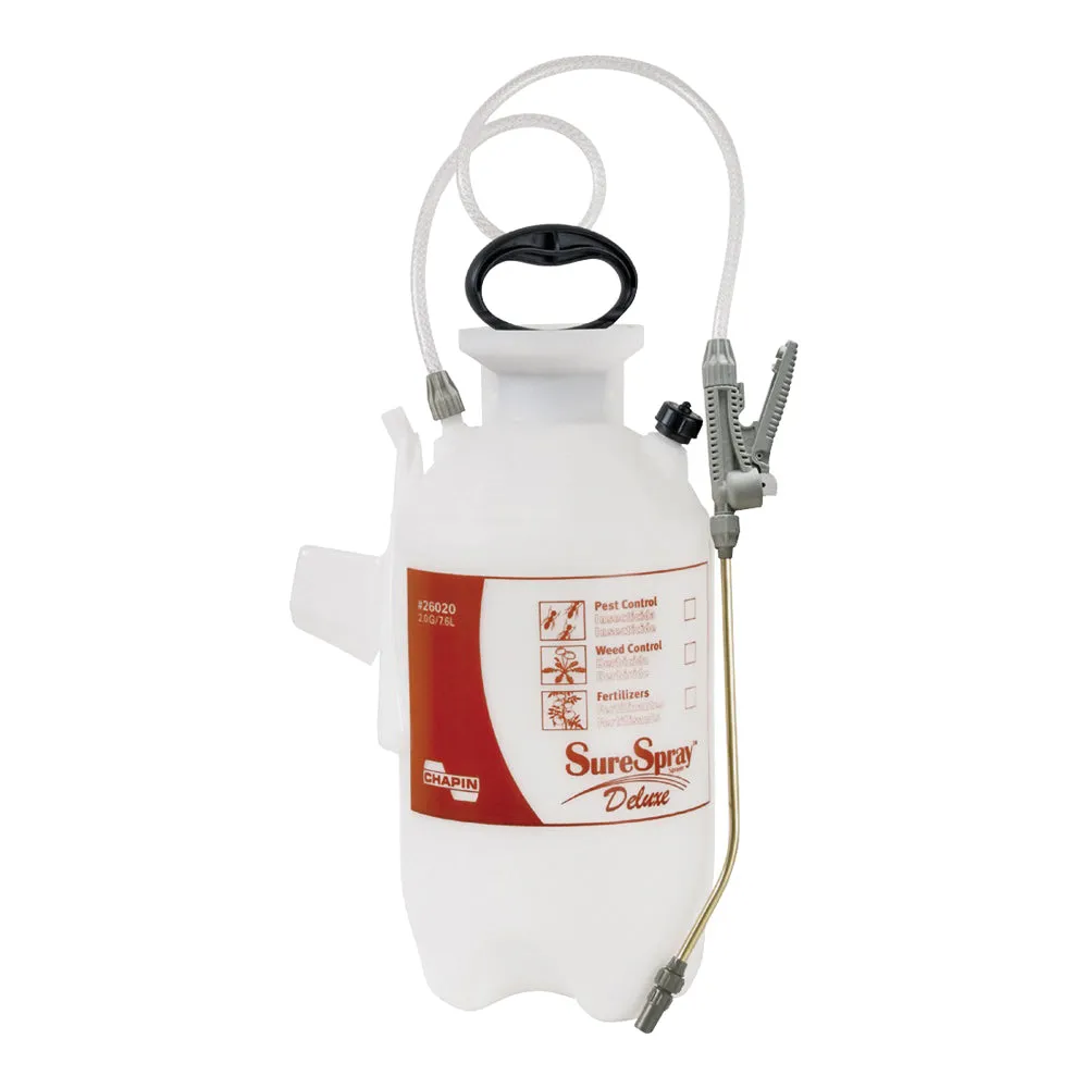 CHAPIN SureSpray 26020 Compression Sprayer, 2 gal Tank, Poly Tank, 34 in L Hose