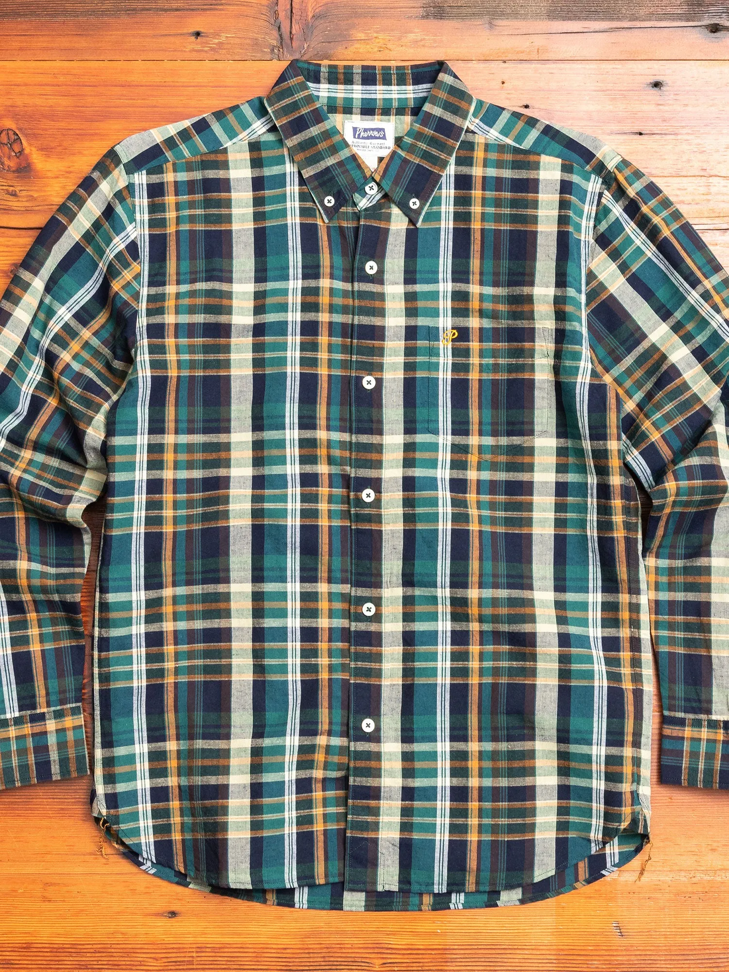 Check Button-Down Shirt in Green