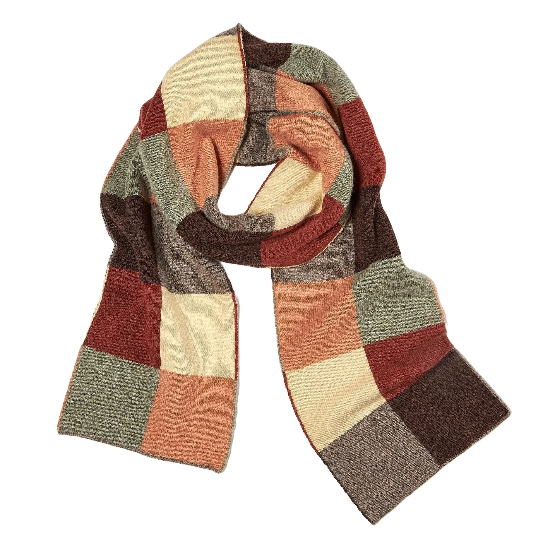 Chequerboard Scarf - Rust