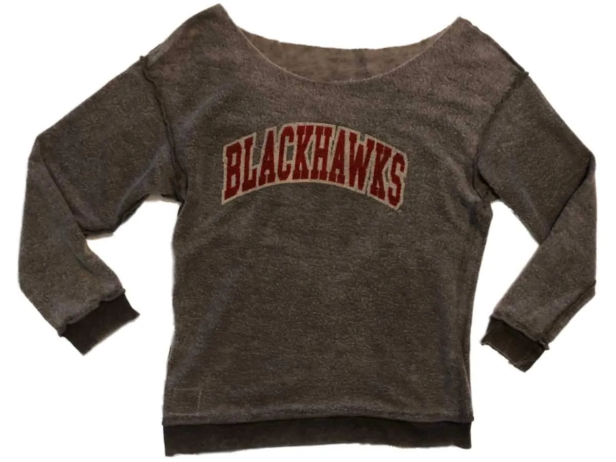 Chicago Blackhawks Retro Brand WOMENS Reversible Scoop Pullover Sweatshirt