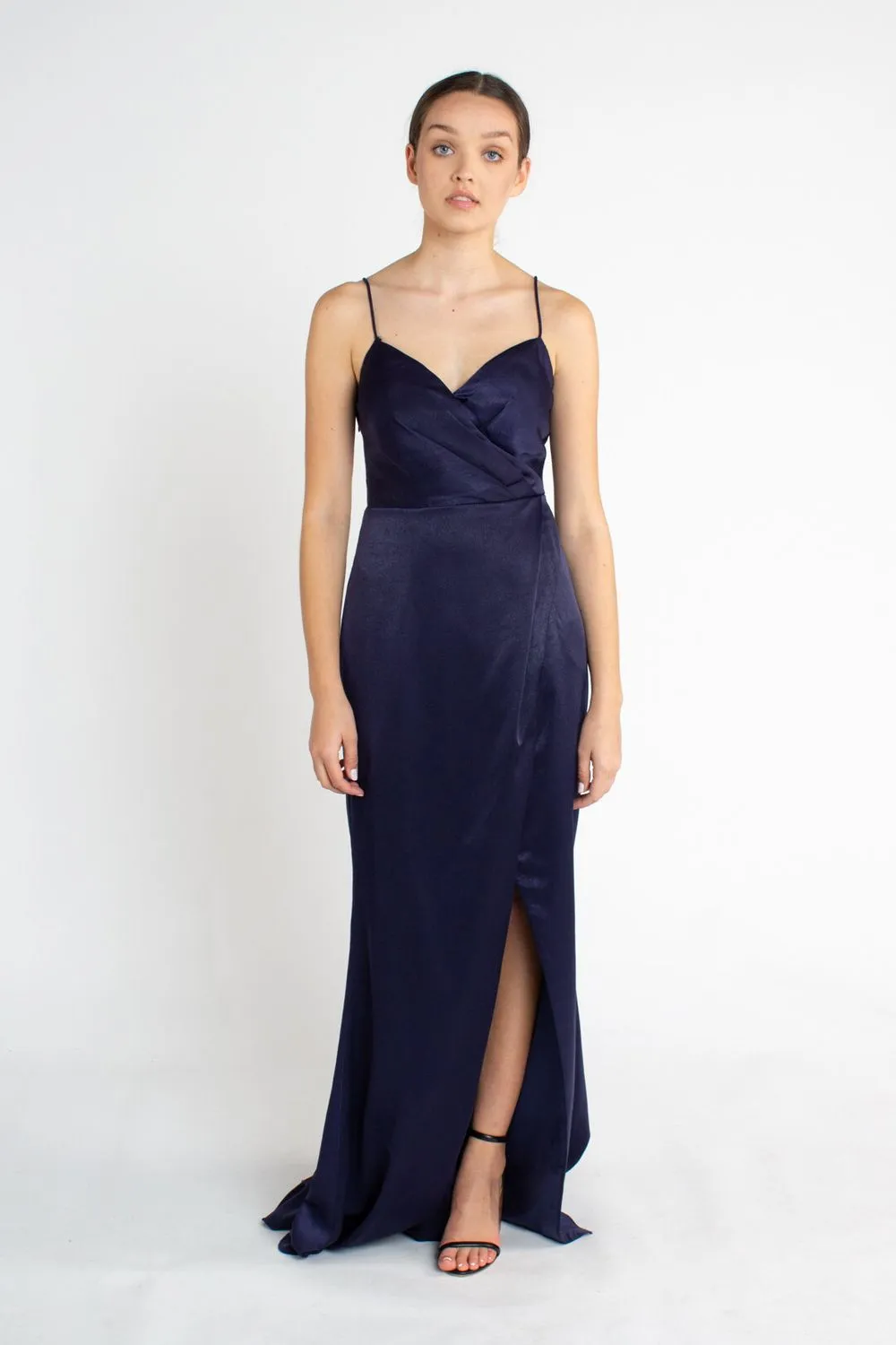 Christina Wrap Satin Gown