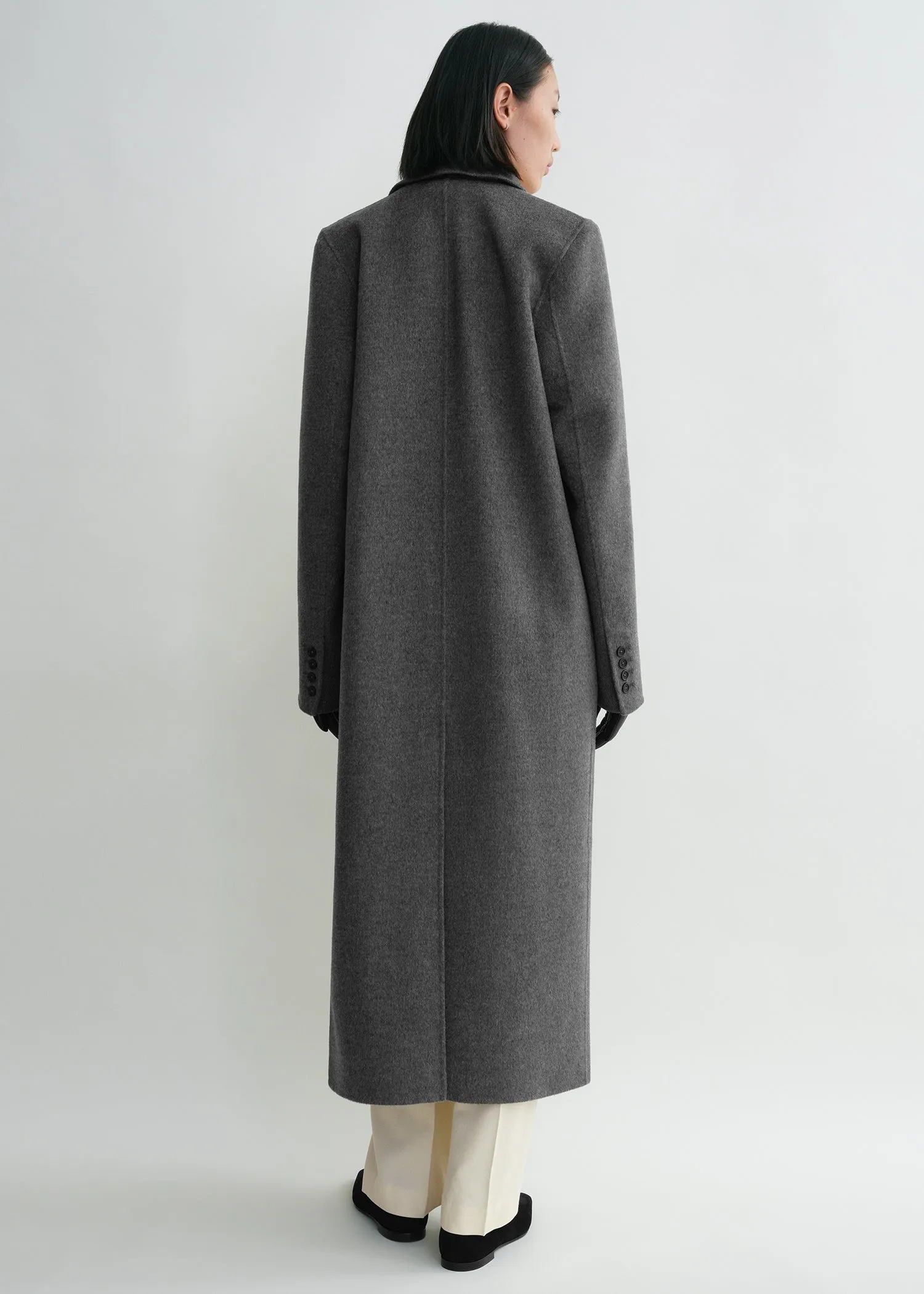 Classic doublé coat mid grey melange