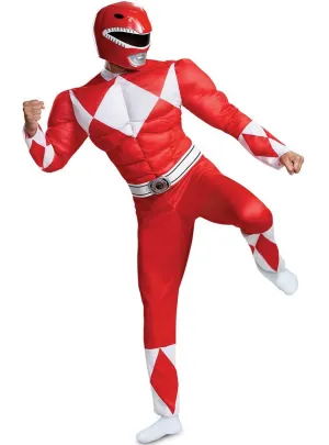 Classic Red Power Ranger Plus Size Mens Costume