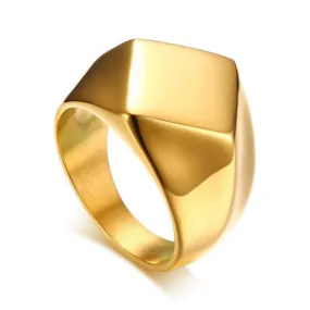 Classy Men Minimalist Signet Ring Gold