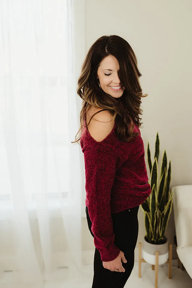 Cold Shoulder Turtleneck Sweater