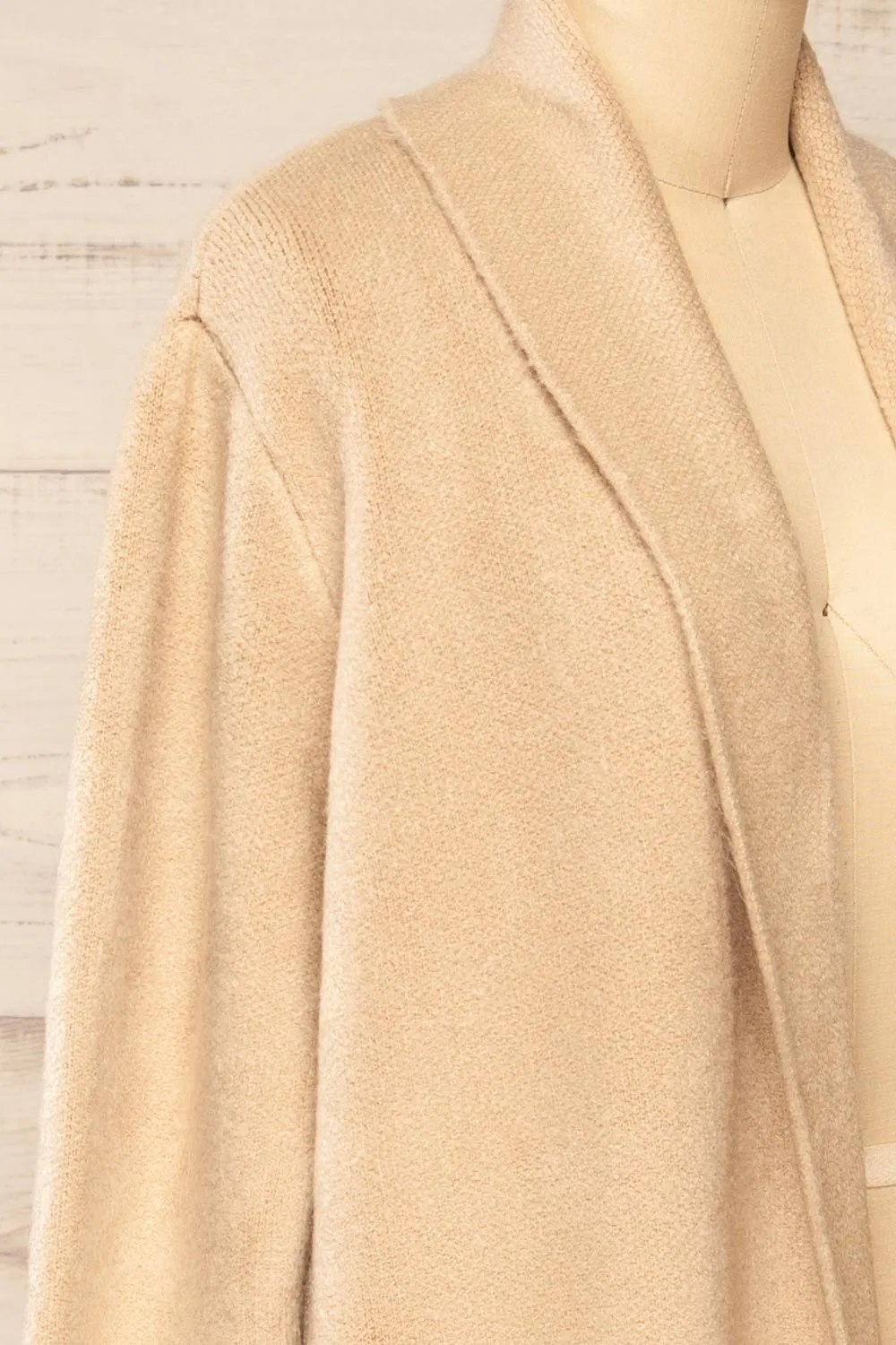 Colombo | Beige Open-Front Coat