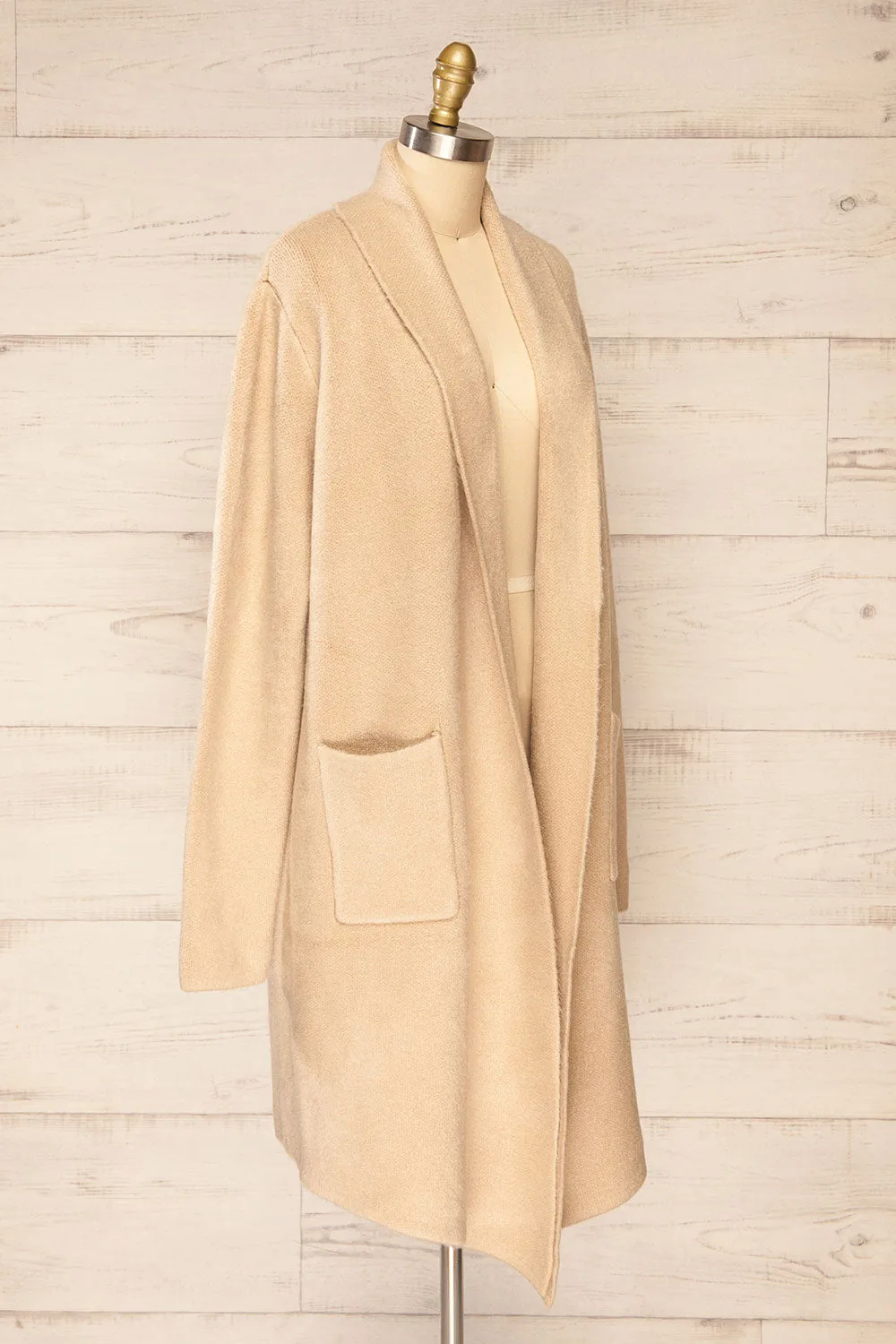 Colombo | Beige Open-Front Coat