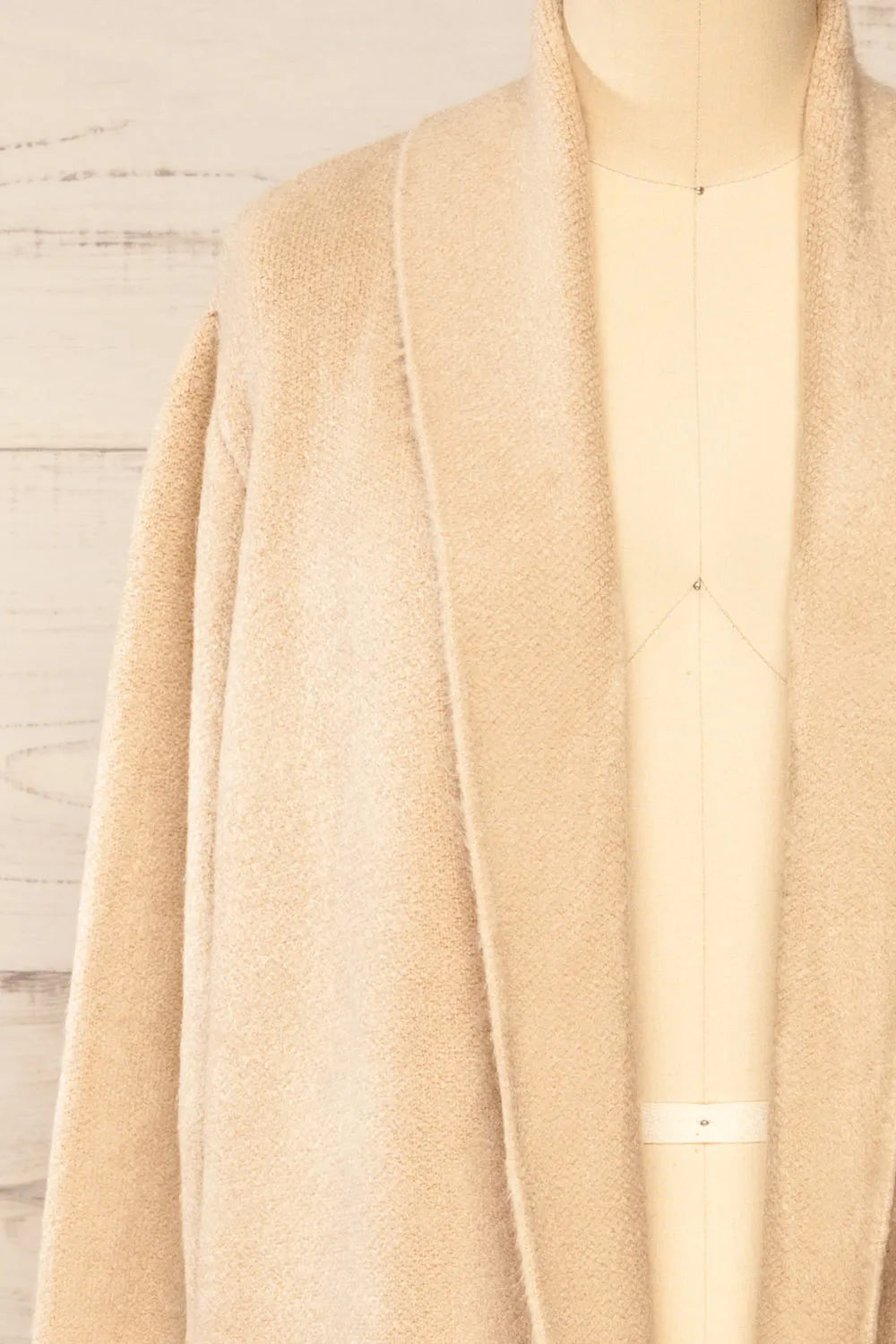 Colombo | Beige Open-Front Coat