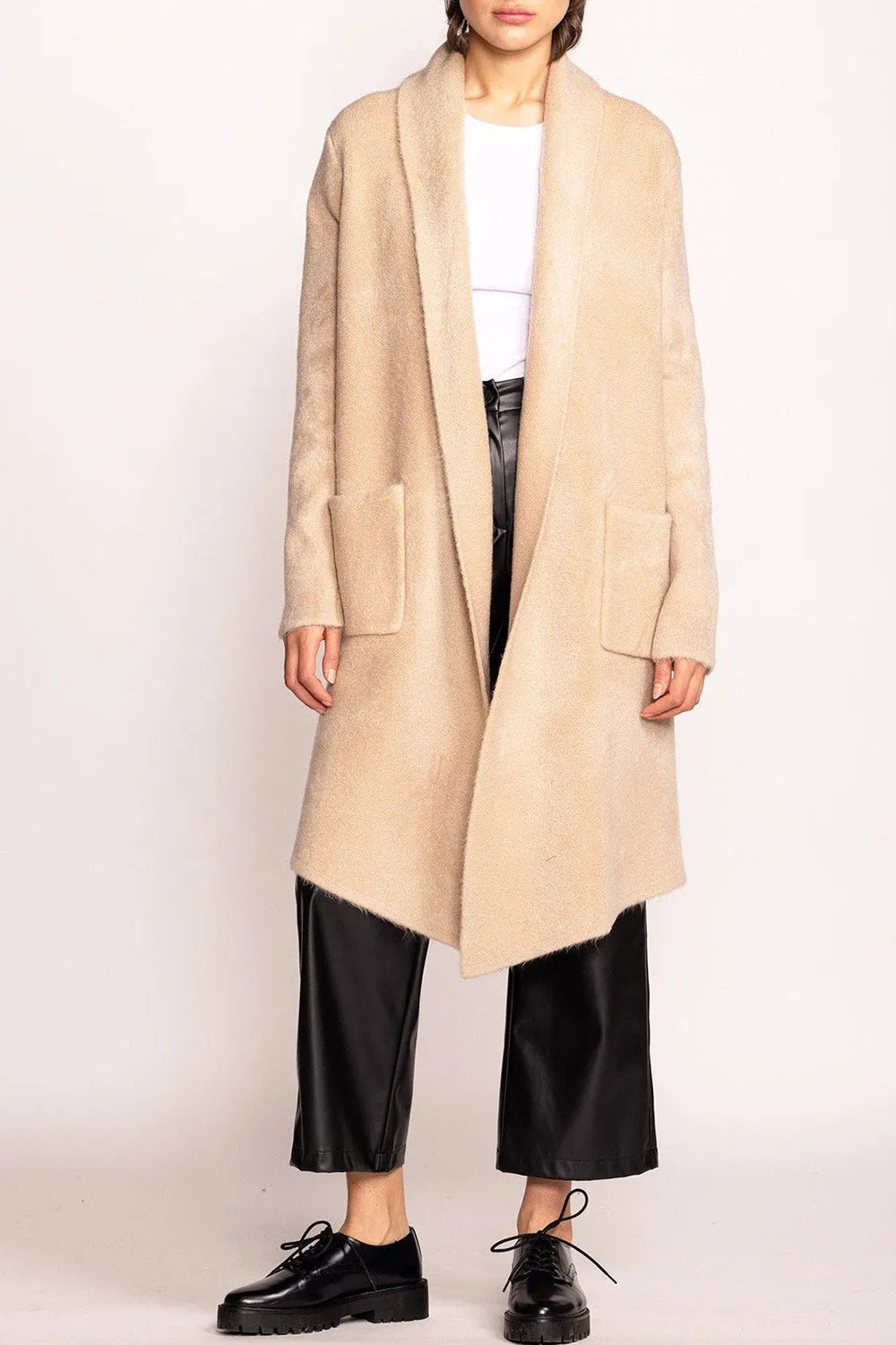 Colombo | Beige Open-Front Coat