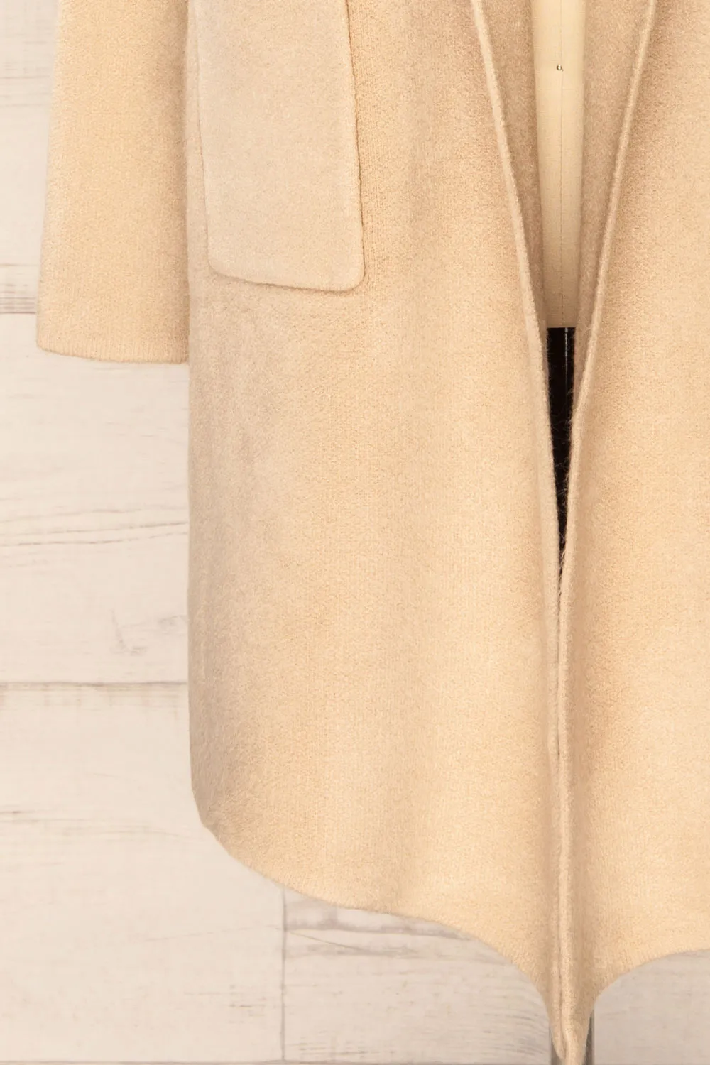 Colombo | Beige Open-Front Coat