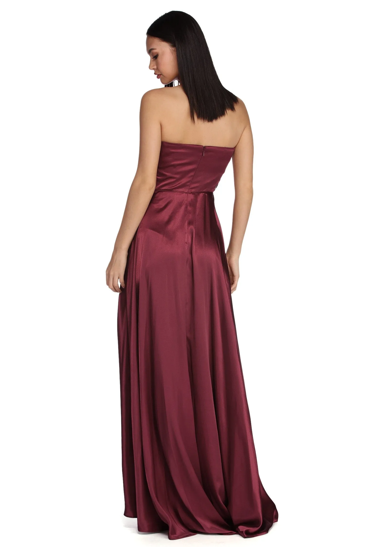 Courtney Formal Satin Sleeveless Dress