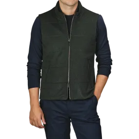 Dark Green Water Repellent Cashmere Gilet